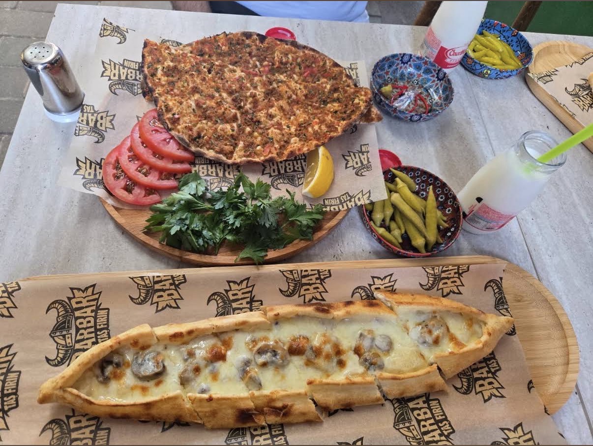 Pide and lahmacun table spread